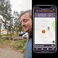 Deltagarna genomför quizet i mobilen och rör på sig samtidigt!