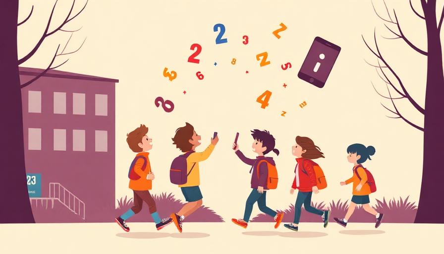 Skolelever på quizpromenad utomhus